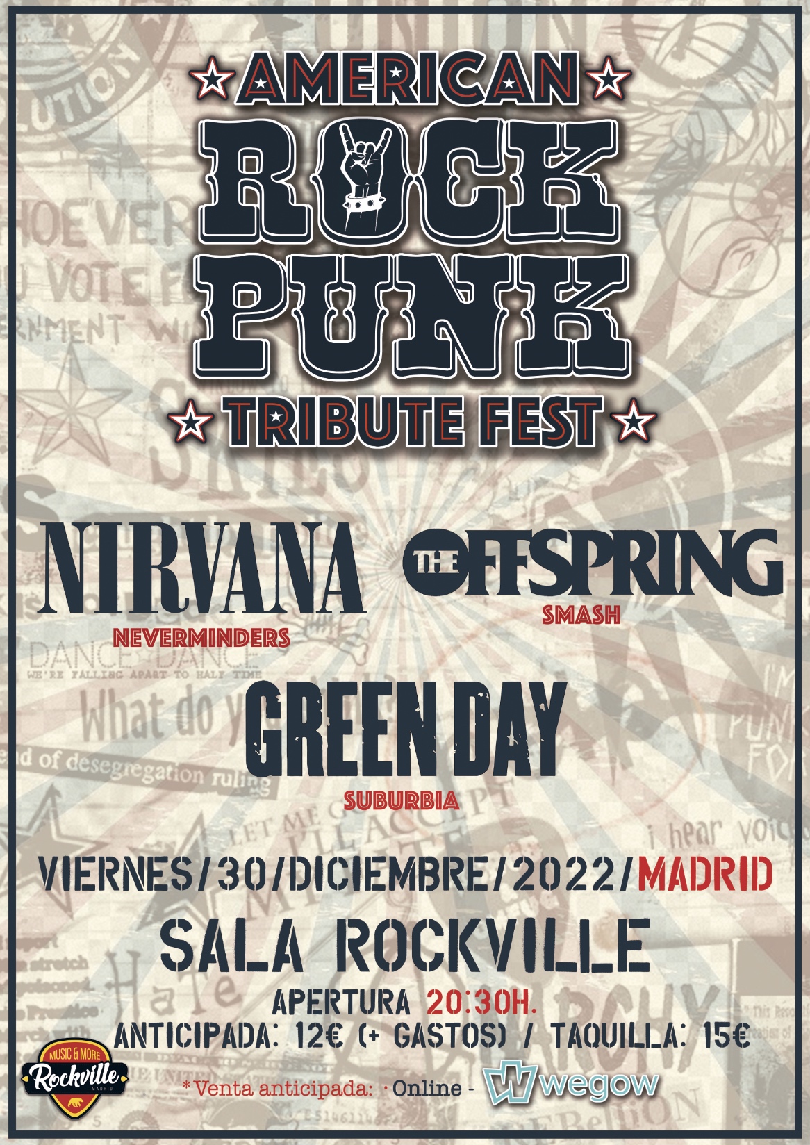 Fotografía promocional de Festival de Tributos AMERICAN ROCK PUNK (Madrid)