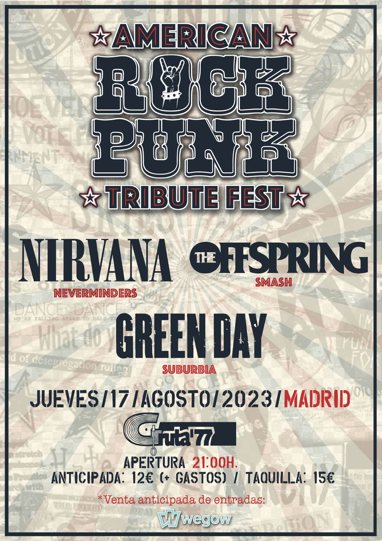 Fotografía promocional de Festival de Tributos AMERICAN ROCK PUNK (Madrid)