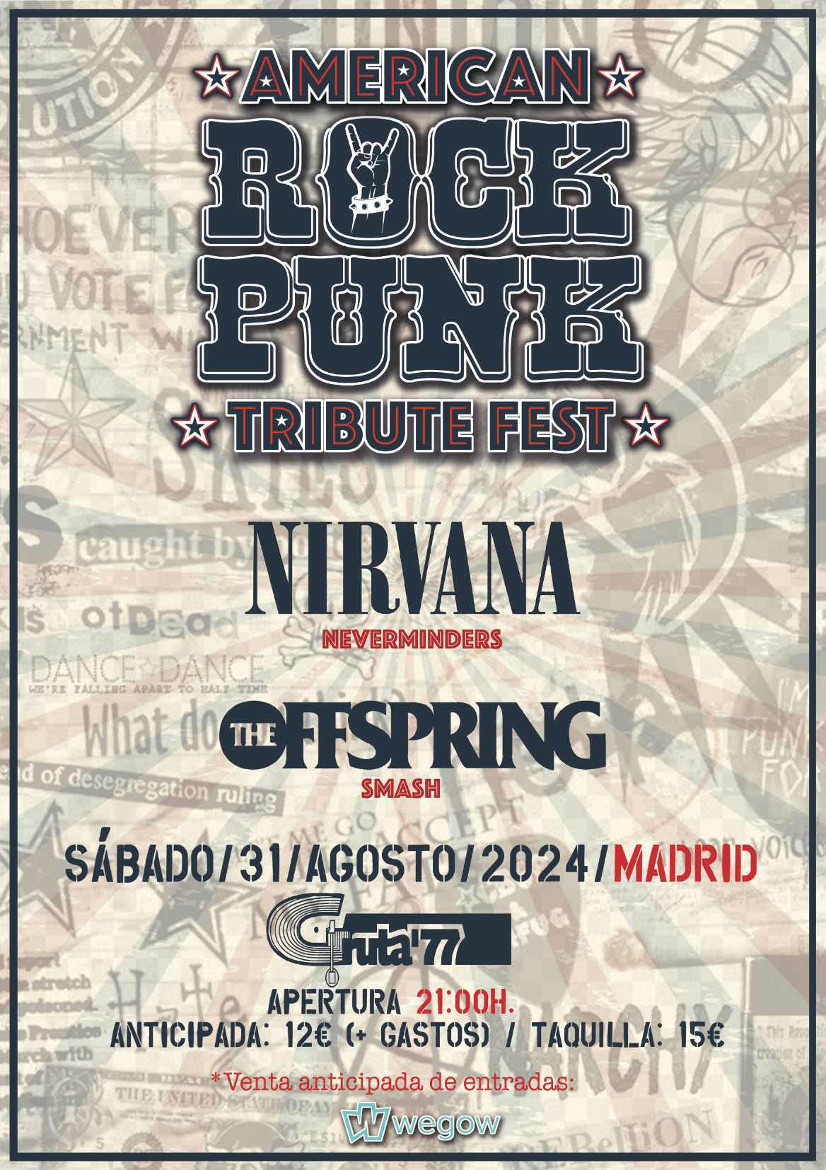 Fotografía promocional de Festival de Tributos AMERICAN ROCK PUNK (Madrid)