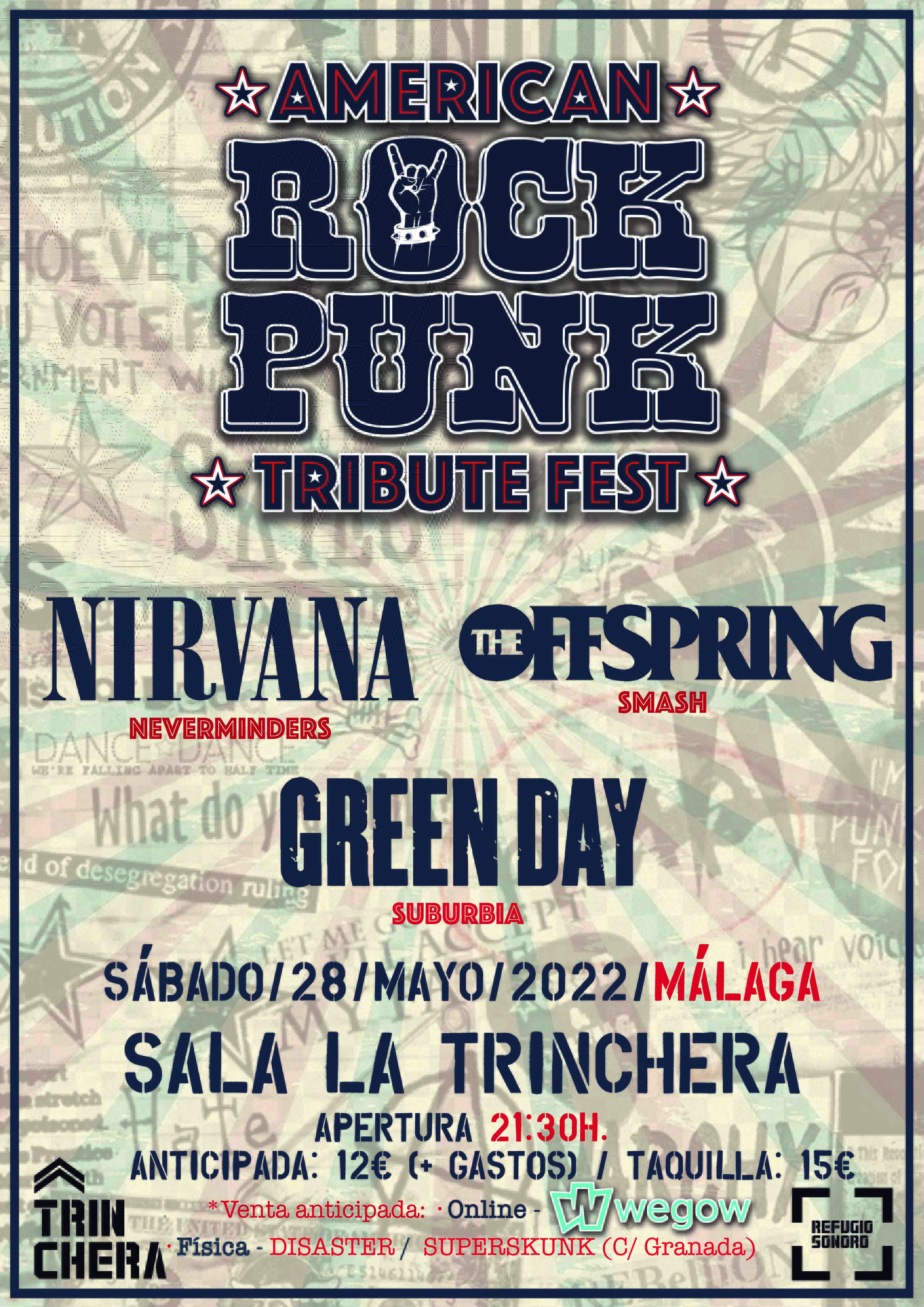 Fotografía promocional de Festival de Tributos AMERICAN ROCK PUNK (Málaga)