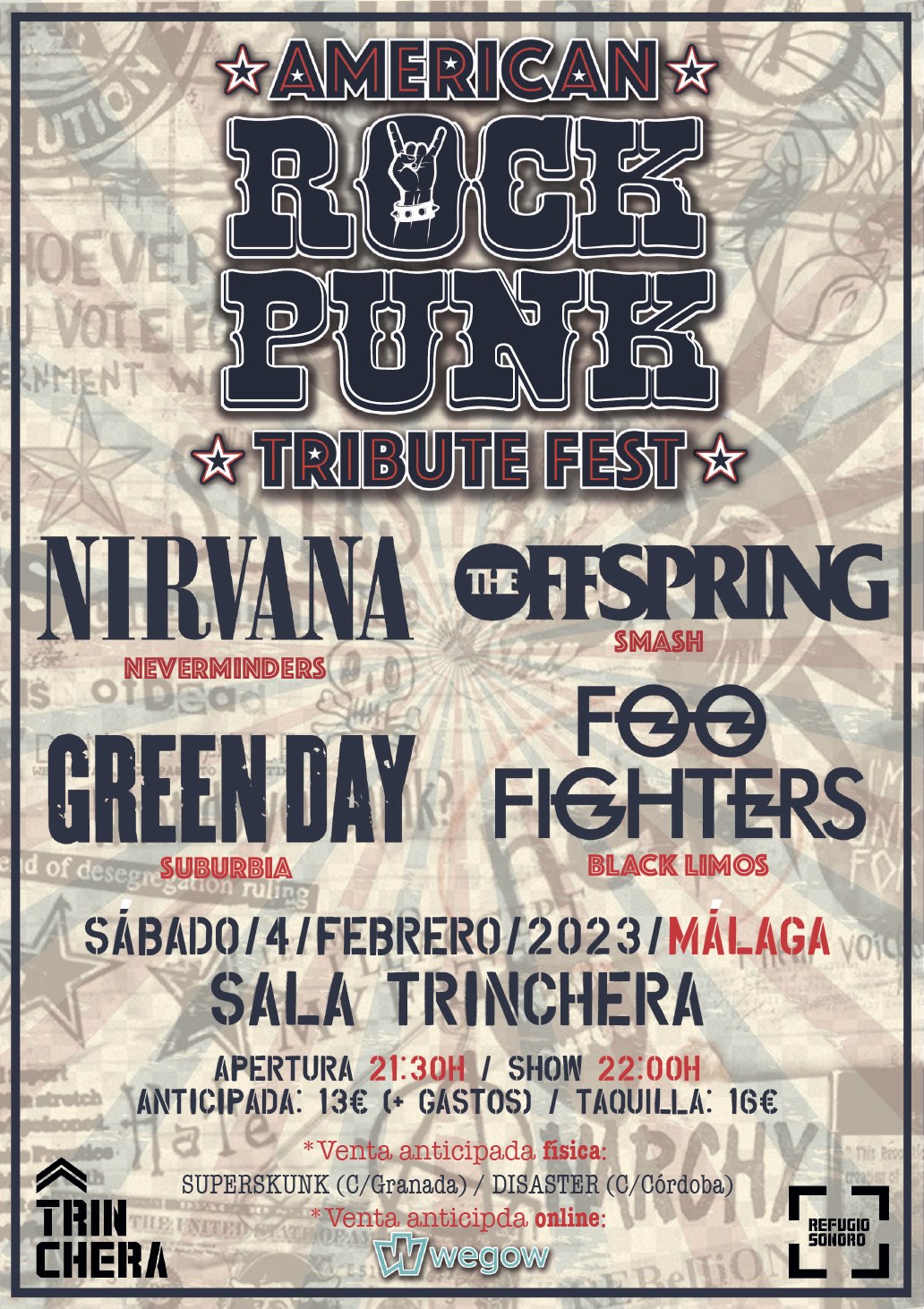 Fotografía promocional de Festival de Tributos AMERICAN ROCK PUNK (Málaga)