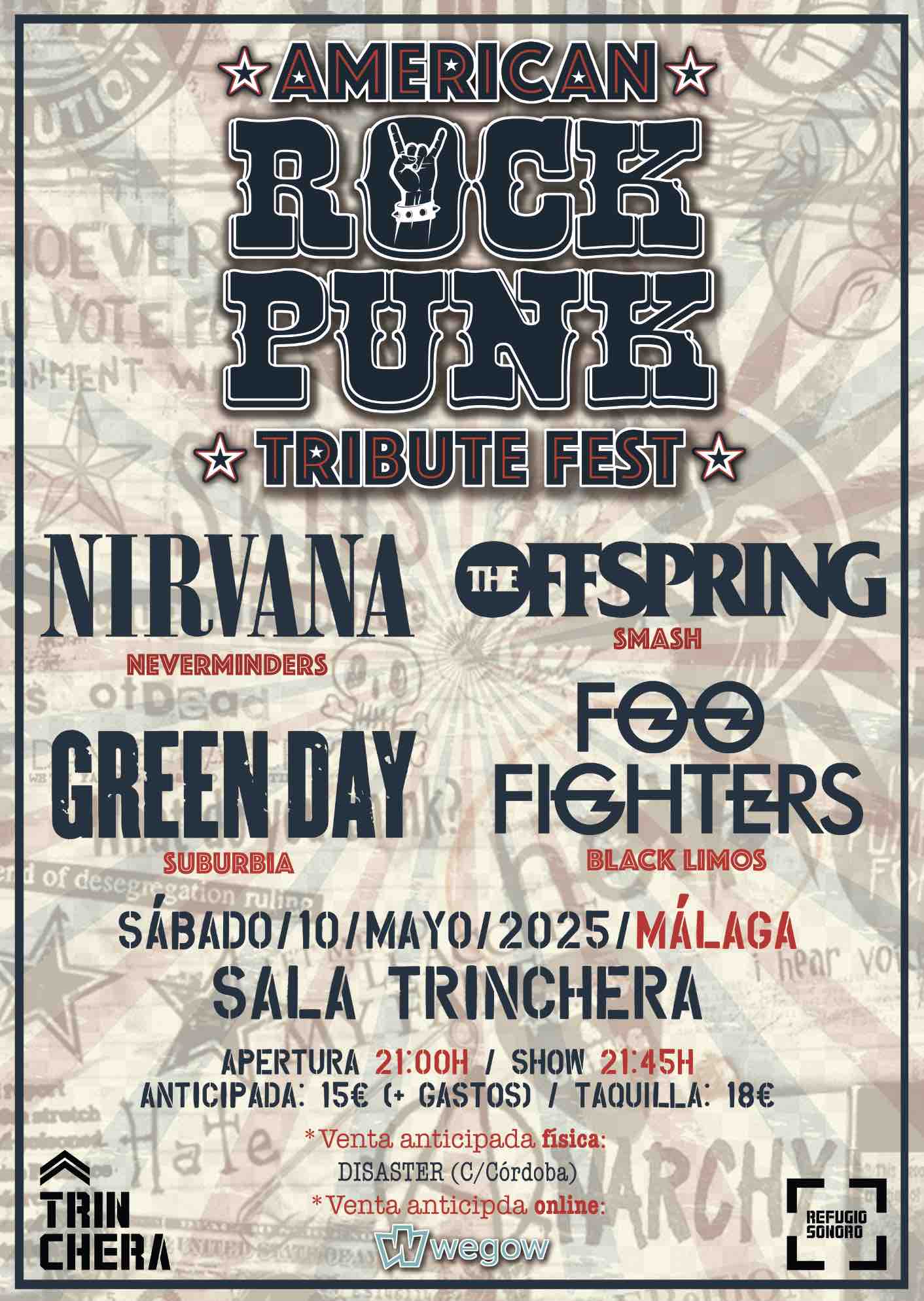 Fotografía promocional de Festival de Tributos AMERICAN ROCK PUNK (Málaga)