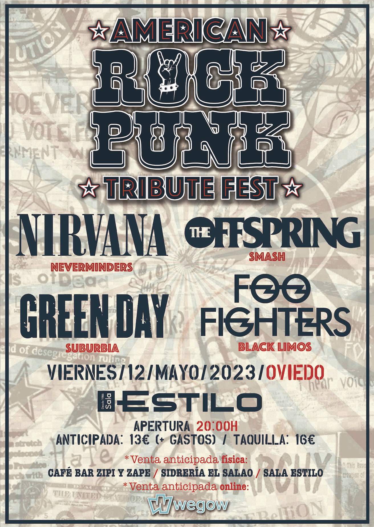 Fotografía promocional de Festival de Tributos AMERICAN ROCK PUNK (Oviedo)