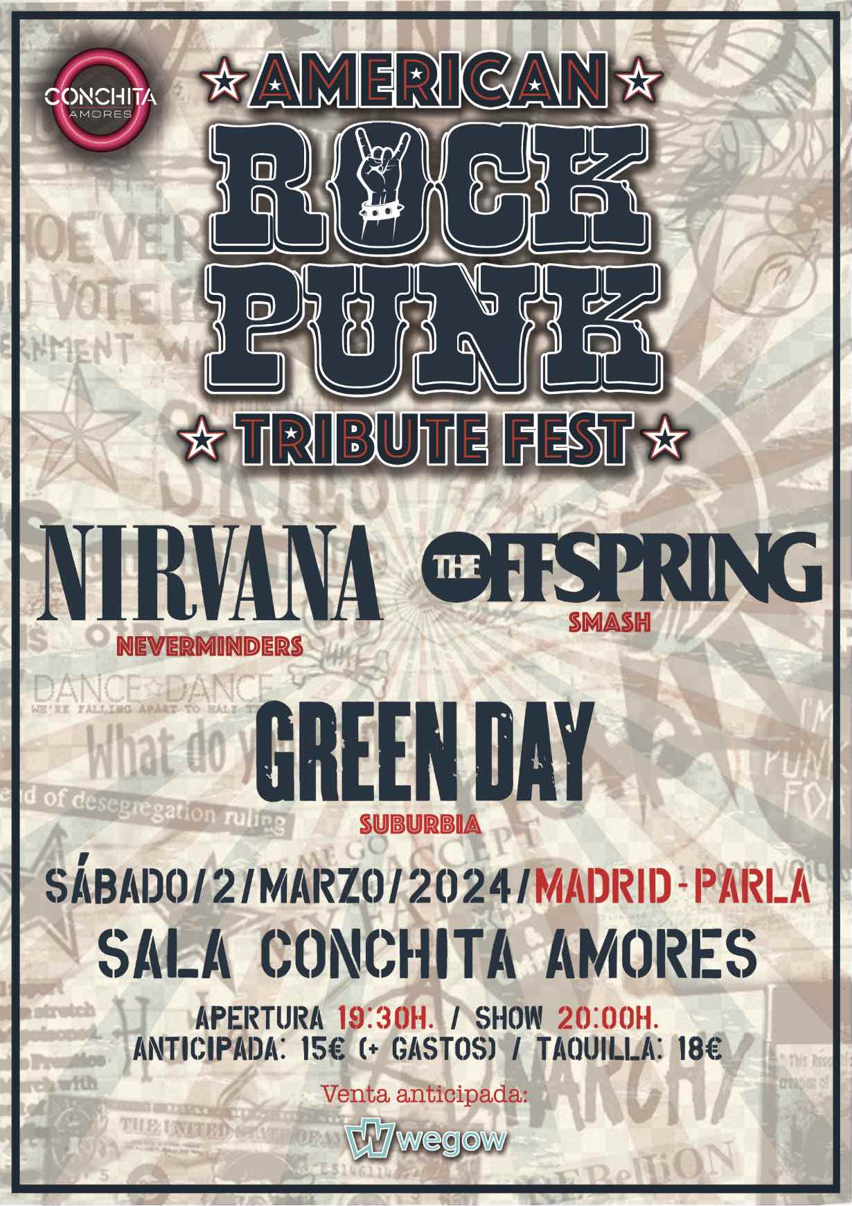 Fotografía promocional de Festival de Tributos AMERICAN ROCK PUNK (Parla-Madrid)