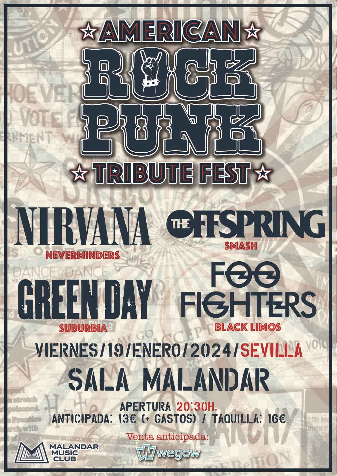Fotografía promocional de Festival de Tributos AMERICAN ROCK PUNK (Sevilla)