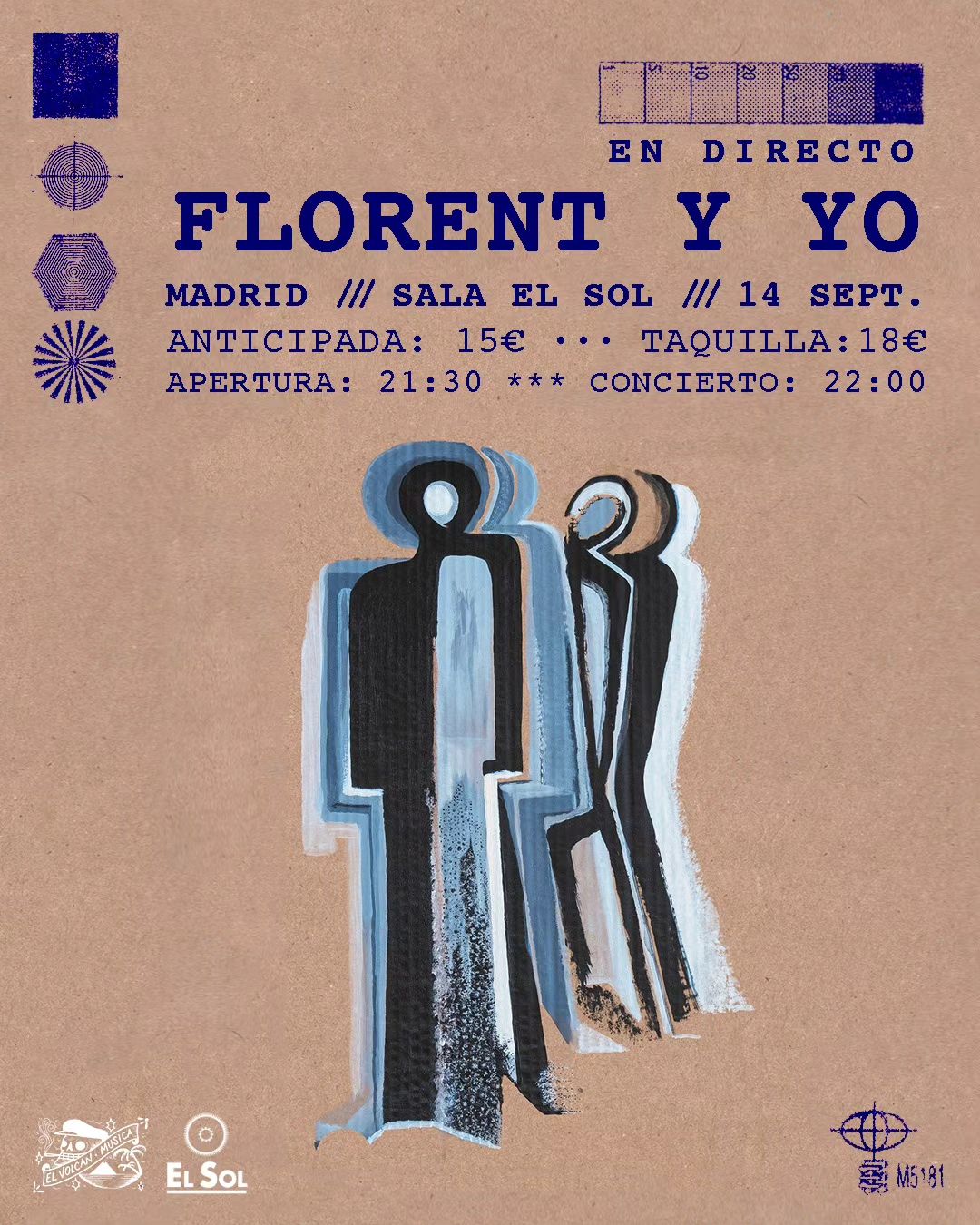 Fotografía promocional de Florent y yo en concierto en Madrid