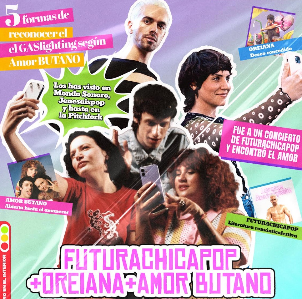 Fotografía promocional de FUTURACHICAPOP + Oreiana + Amor Butano en concierto en Madrid