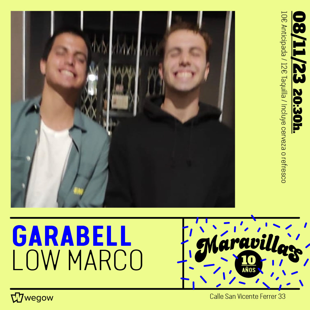 Fotografía promocional de Garabell + Low Marco en Maravillas Club
