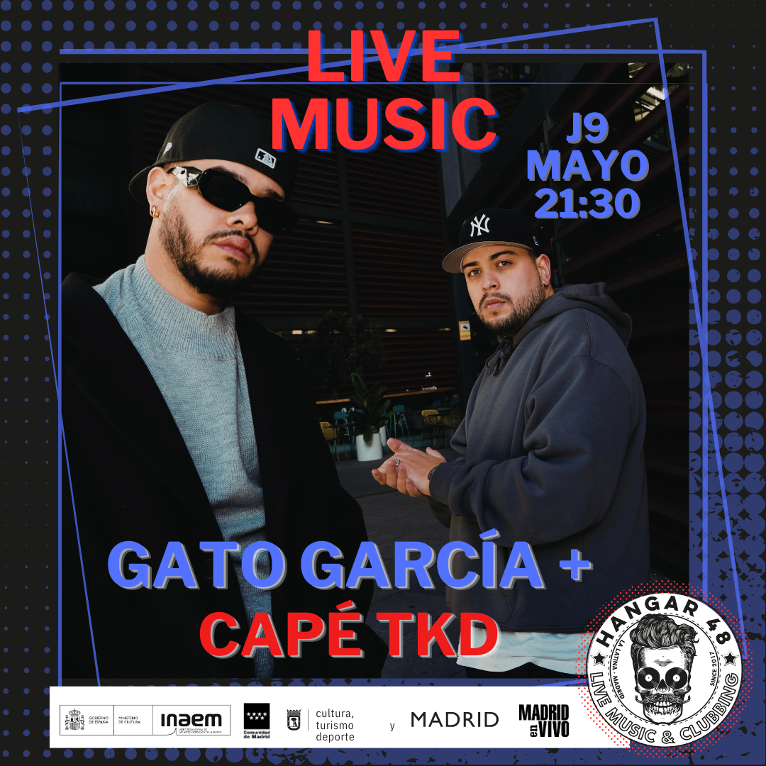 Fotografía promocional de Gato García y Capé TKD en la Sala Hangar 48 (Madrid)