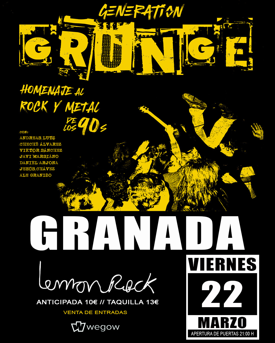 Fotografía promocional de GENERATION GRUNGE en GRANADA