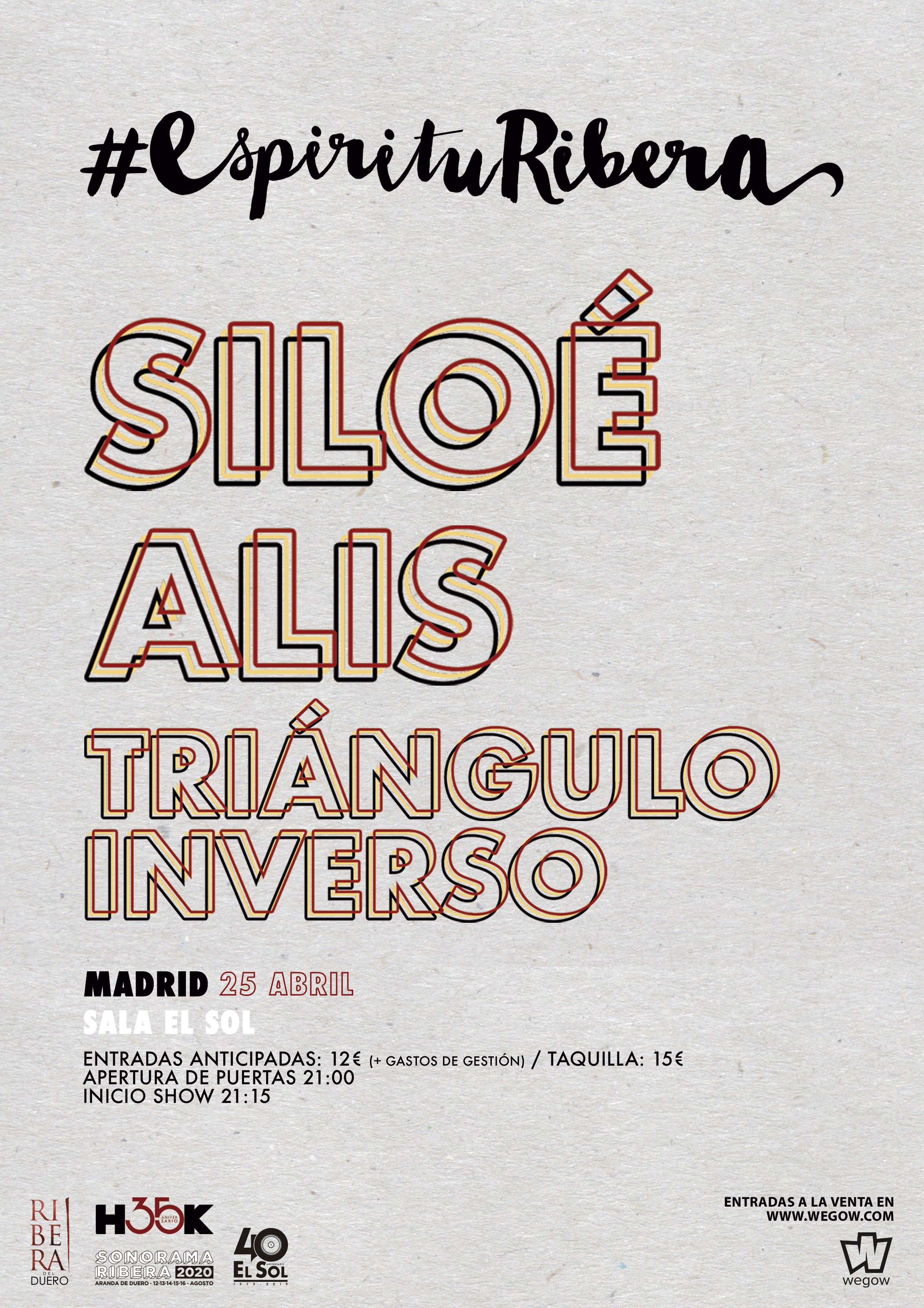 Fotografía promocional de Silóe, Alis y Triángulo Inverso en Gira Espíritu Ribera 35 años Hook en Madrid