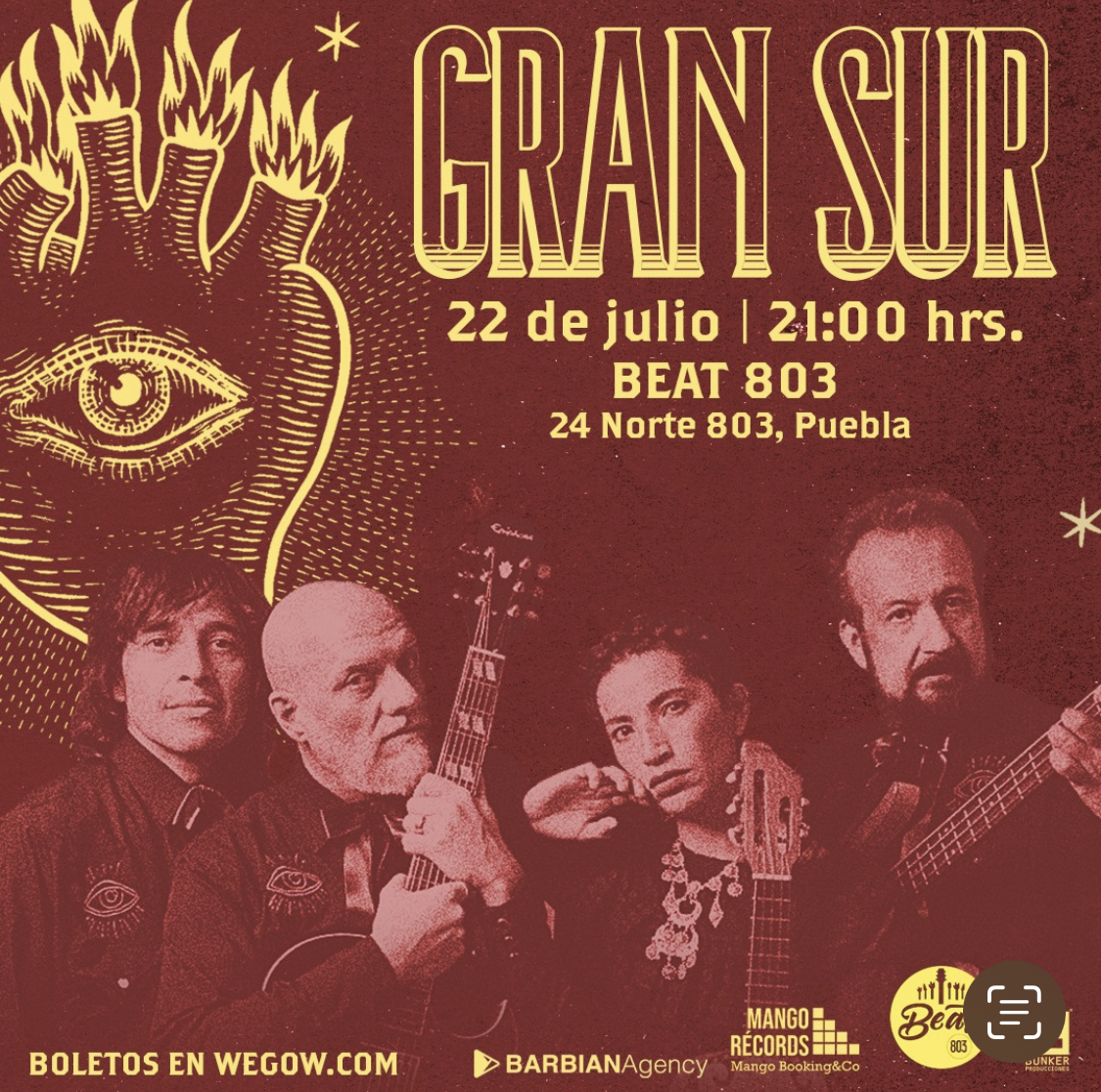 Fotografía promocional de Gran Sur en Puebla