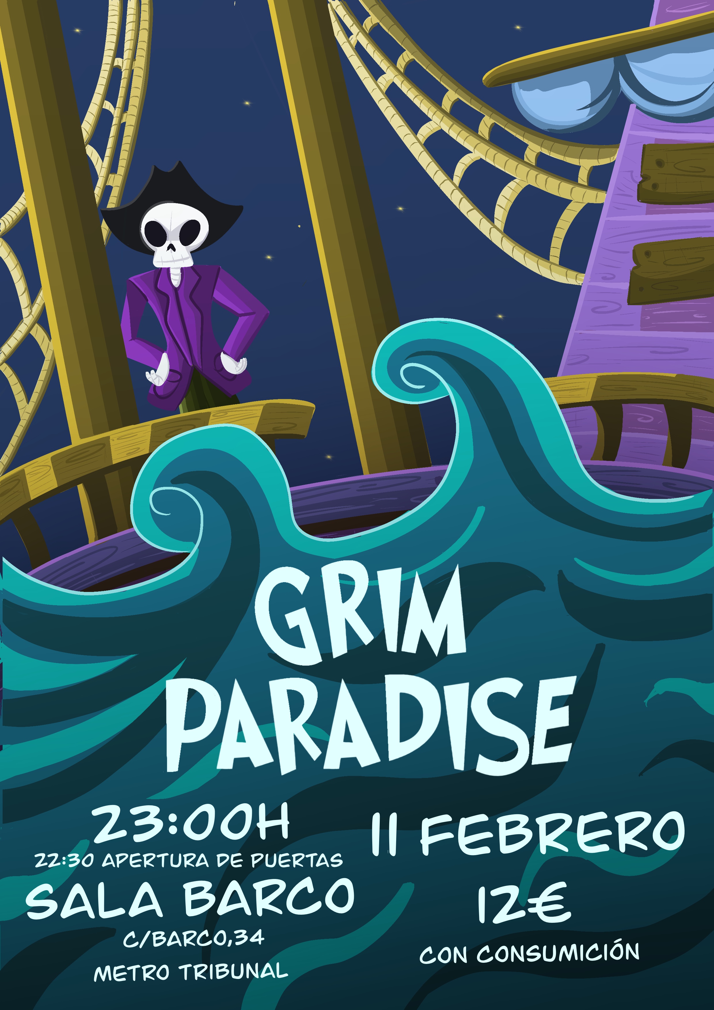 Fotografía promocional de Grim Paradise en la sala Barco