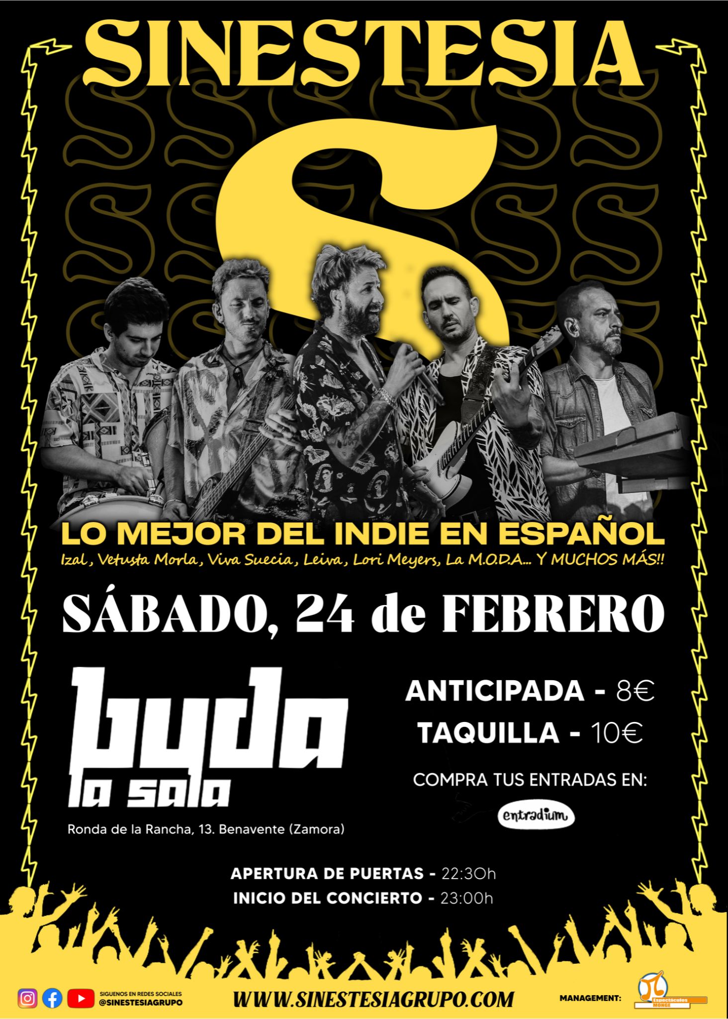 Fotografía promocional de Grupo SINESTESIA en la Sala Buda Benavente