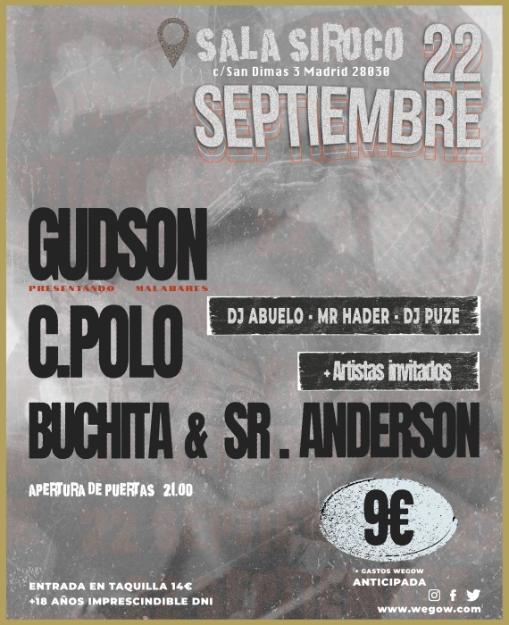 Fotografía promocional de GUDSON + C.POLO + BUCHITA & S.R. ANDERSON + DJ ABUELO + MR HADER + DJ PUZE