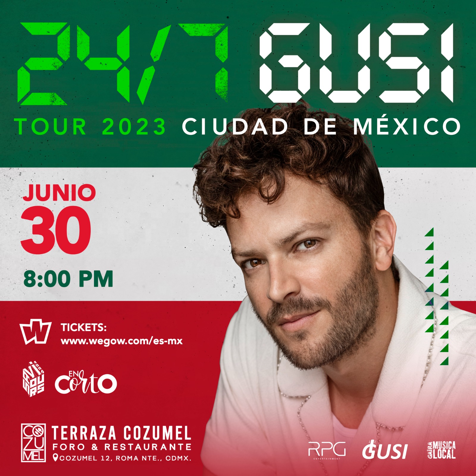 Fotografía promocional de GUSI 24/7 Tour 2023 CDMX