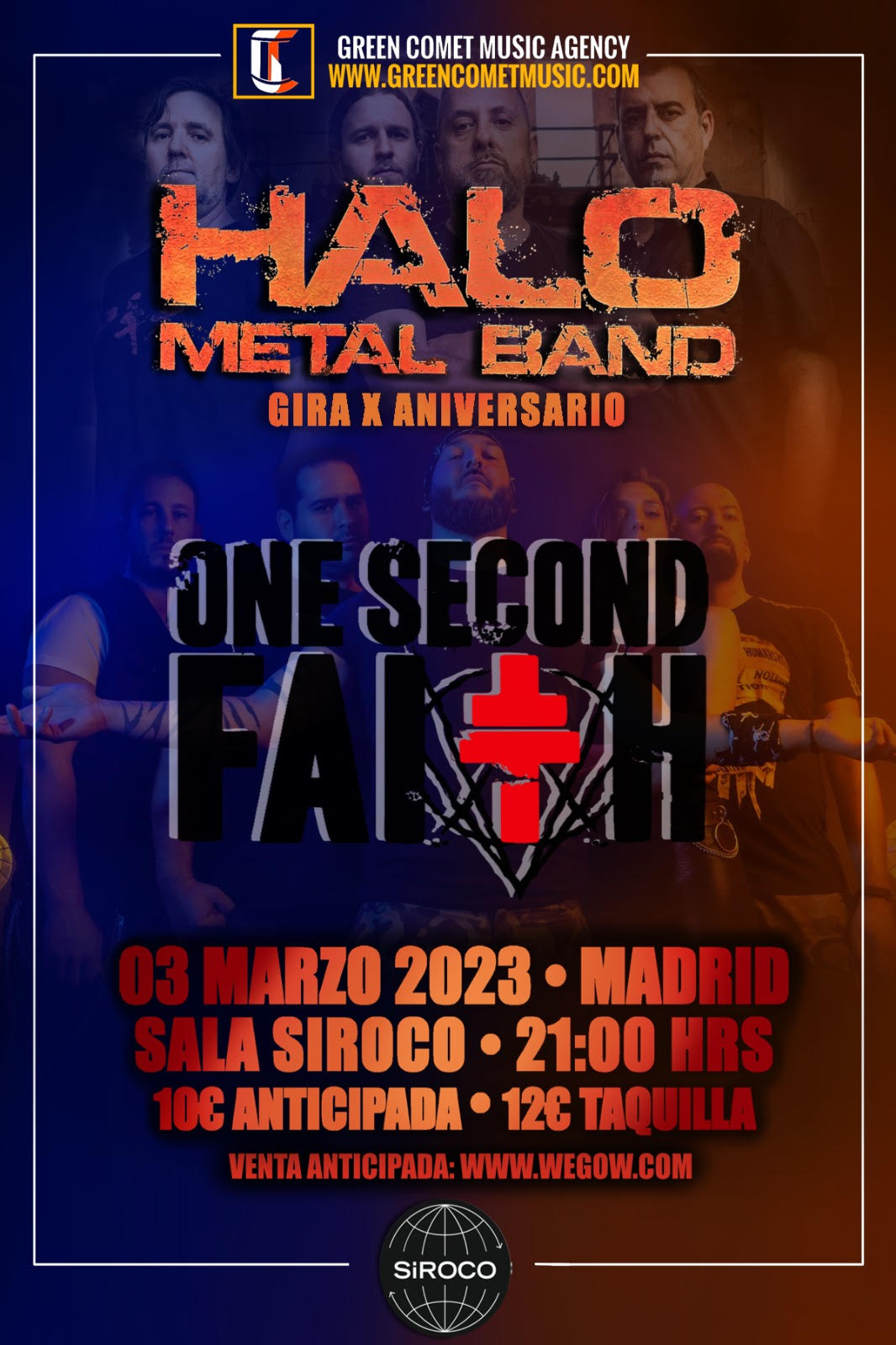 Fotografía promocional de HALO METAL BAND "GIRA X ANIVERSARIO" + ONE SECOND FAITH - MADRID
