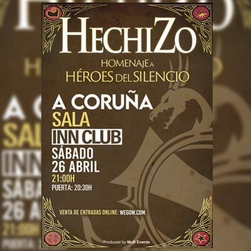 Fotografía promocional de HECHIZO "Homenaje a Héroes del Silencio" en A CORUÑA