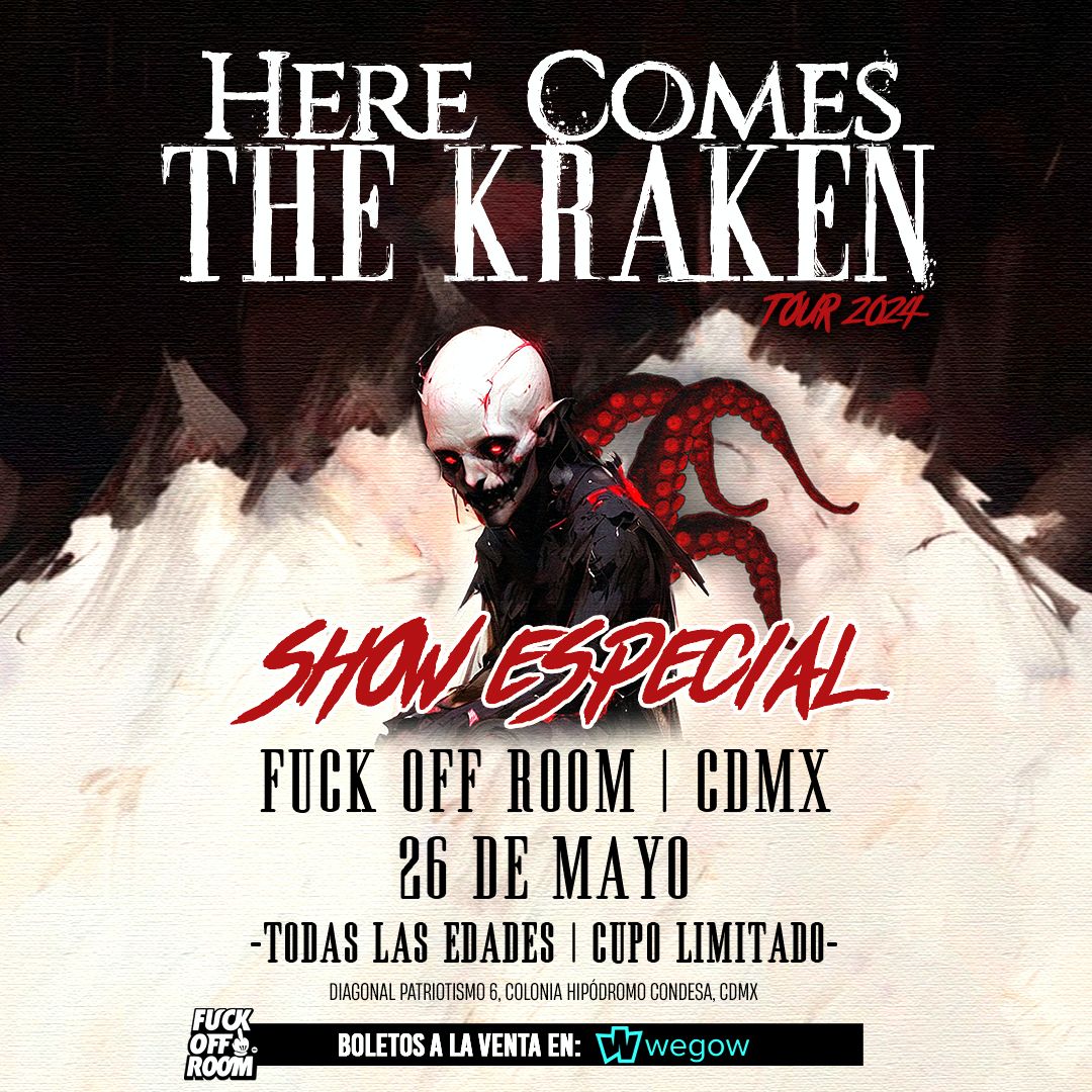 Promotional photograph of HERE COMES THE KRAKEN en concierto.