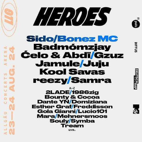 Photographie promotionnelle de Heroes Festival Freiburg 2024.