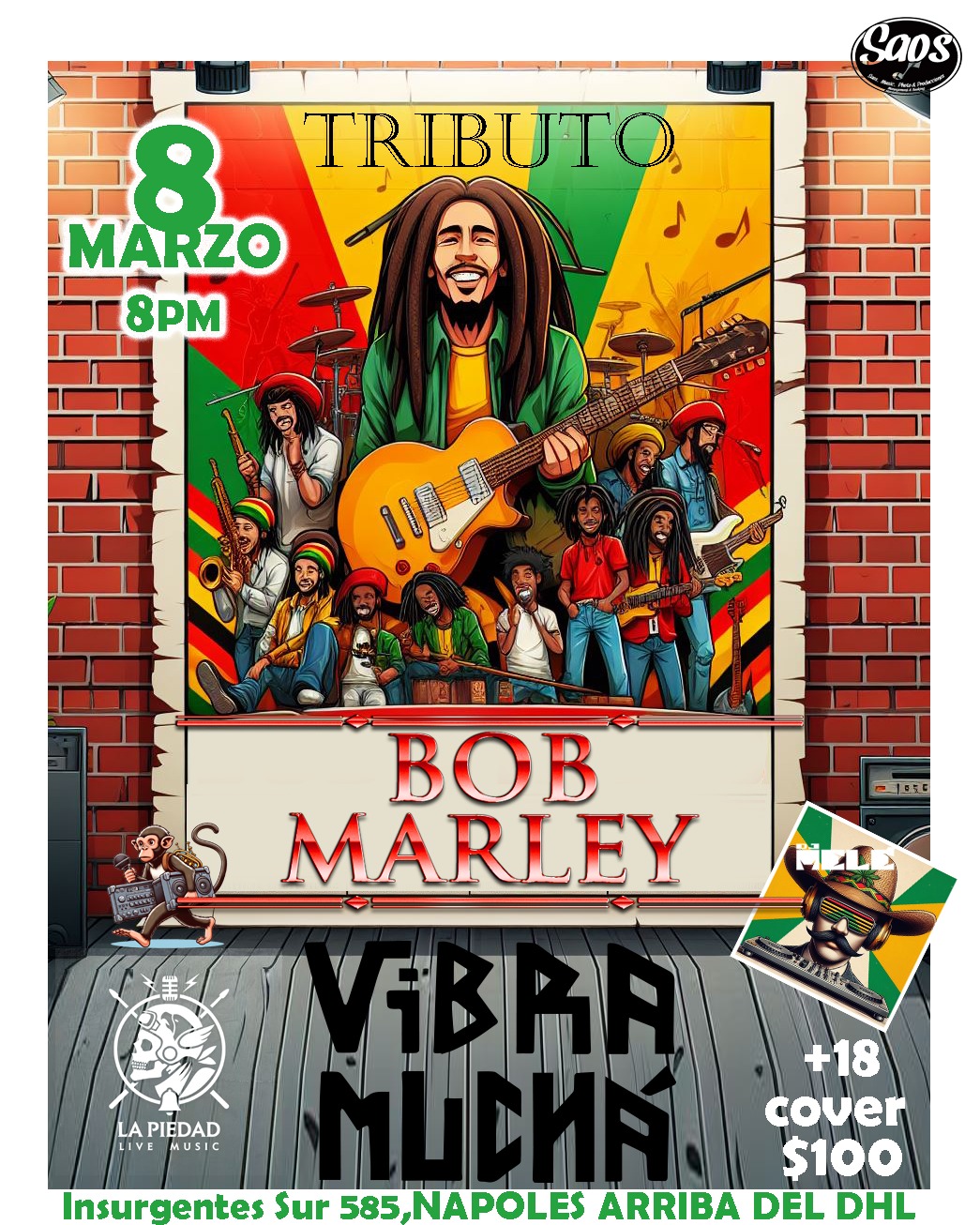 Fotografía promocional de Homenaje a Bob Marley by Vibra Muchá