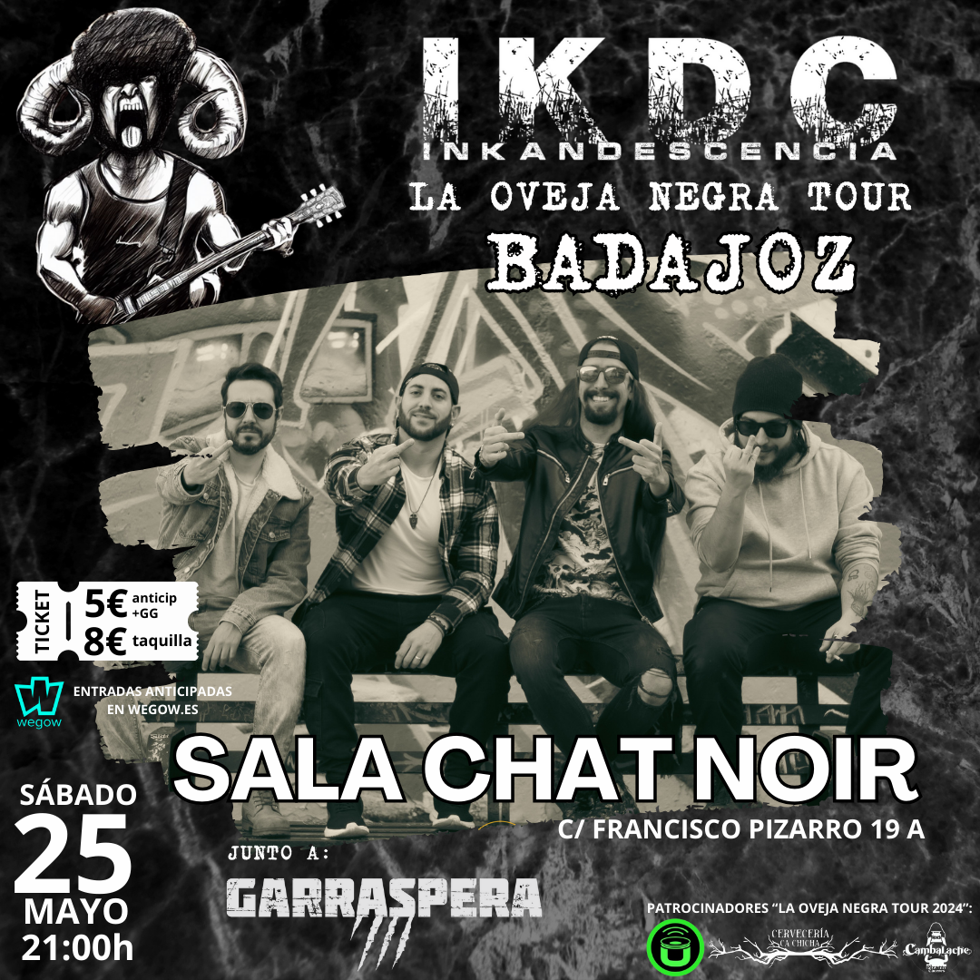 Fotografía promocional de INKANDESCENCIA + GARRASPERA en BADAJOZ