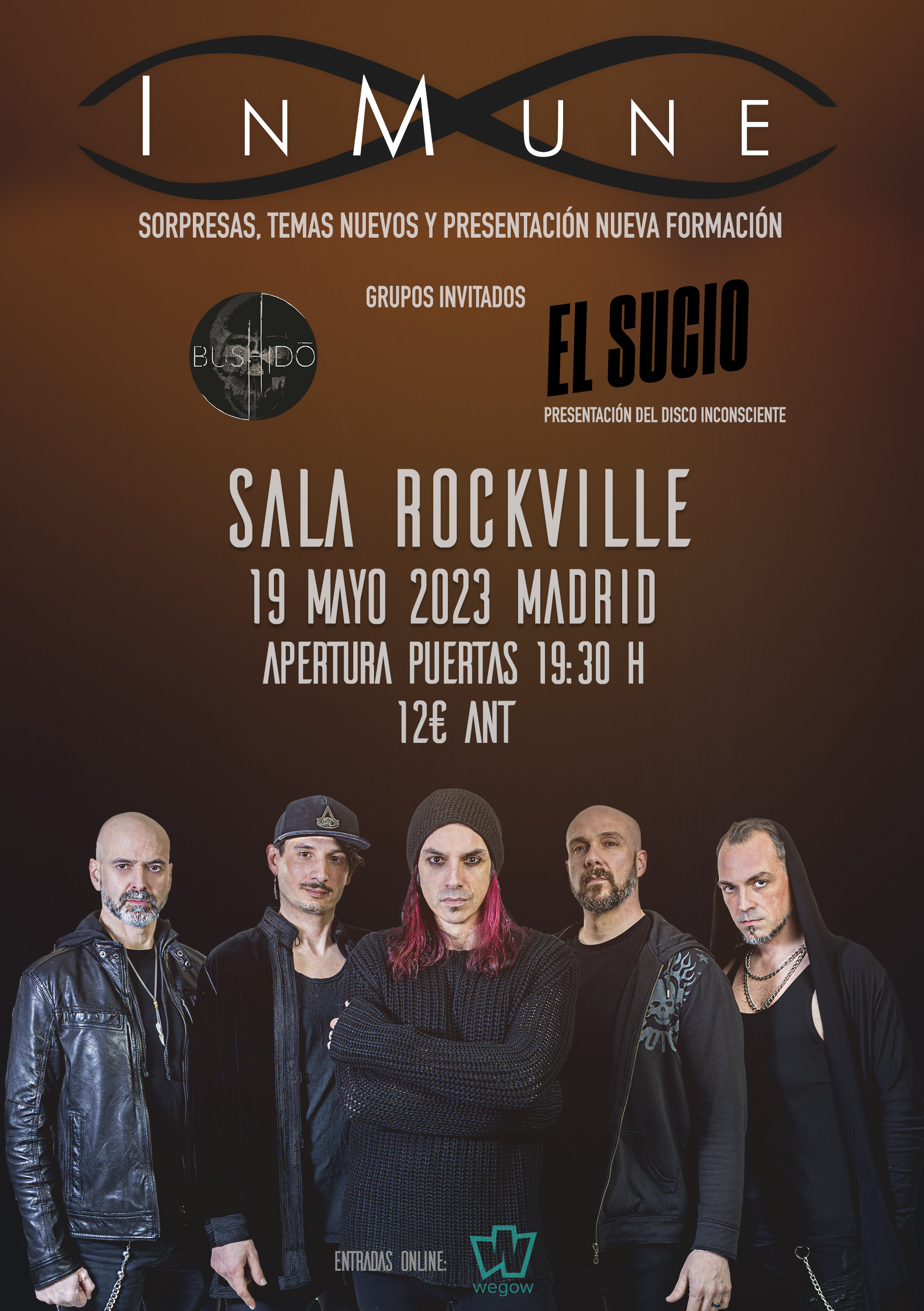 Fotografía promocional de INMUNE - BUSHIDO ROCK - EL SUCIO