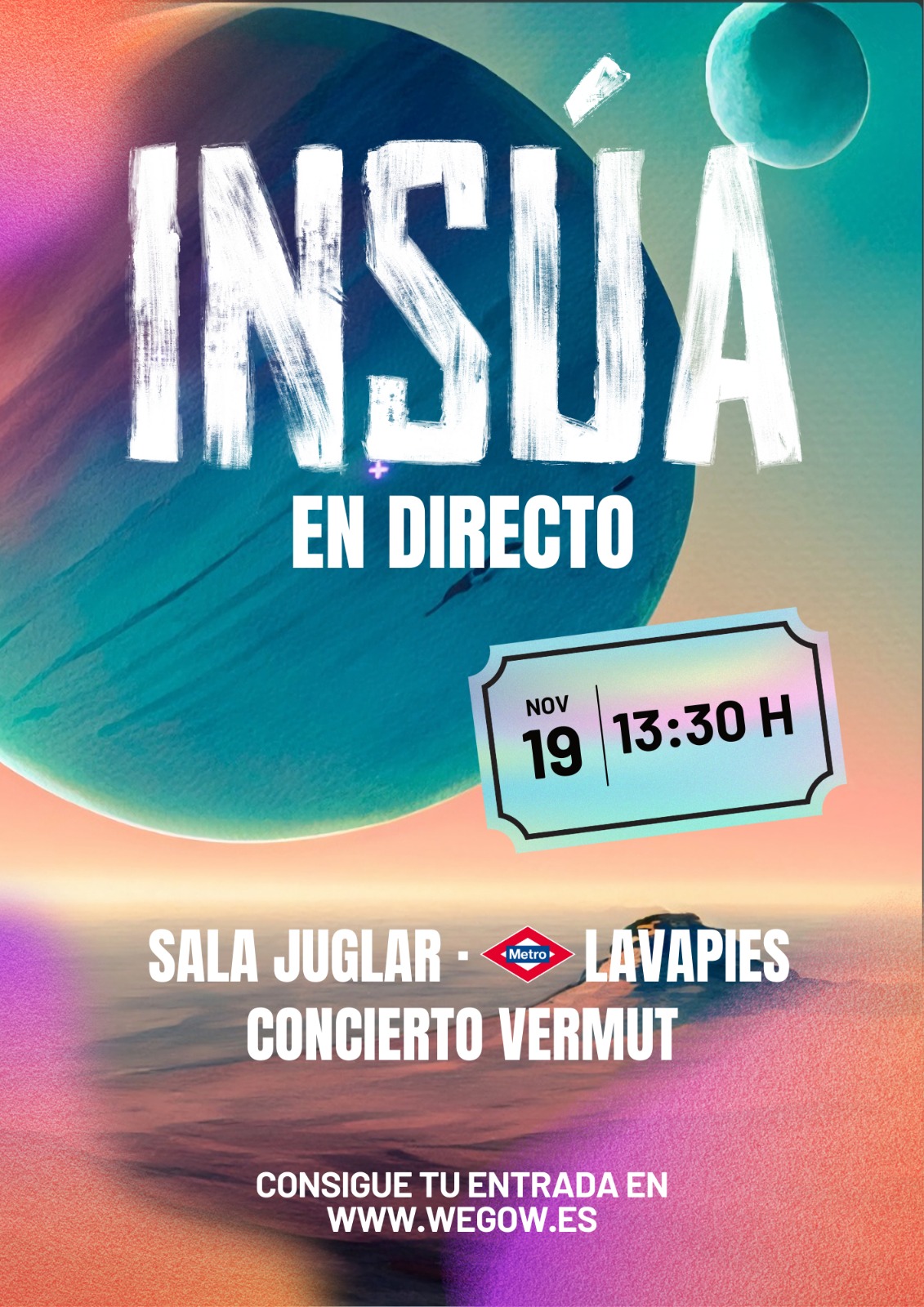 Fotografía promocional de Insúa en el Juglar (Sesión Vermut)