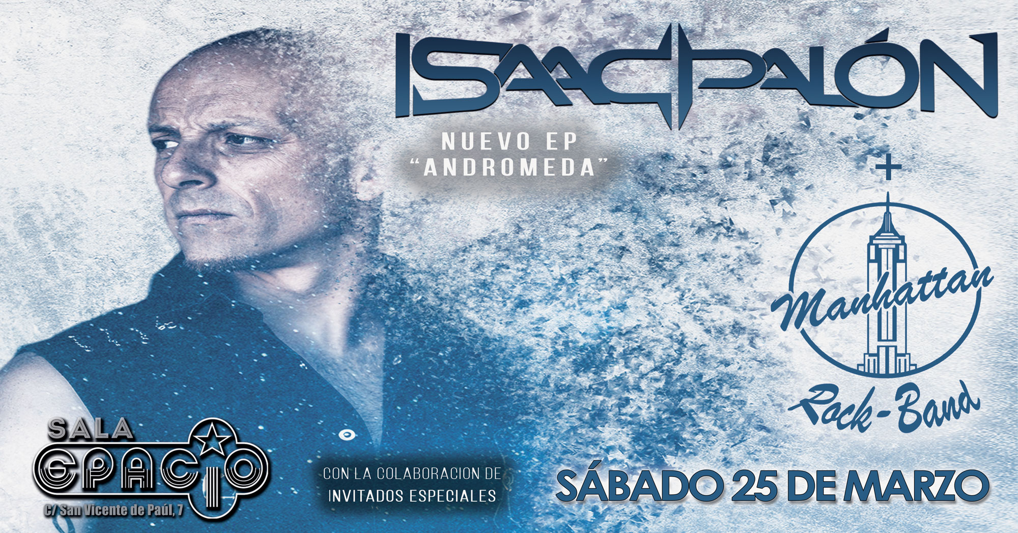 Fotografía promocional de ISAAC PALÓN + Manhattan Rock Band