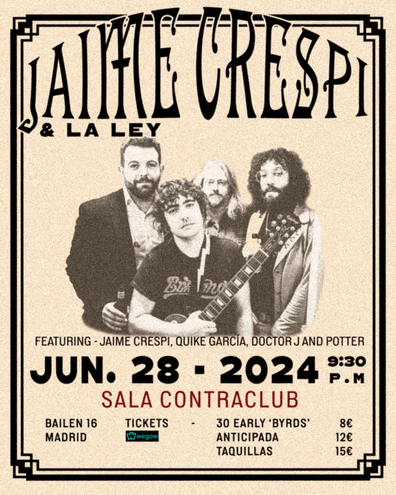 Fotografía promocional de Jaime Crespí Y La Ley en Madrid