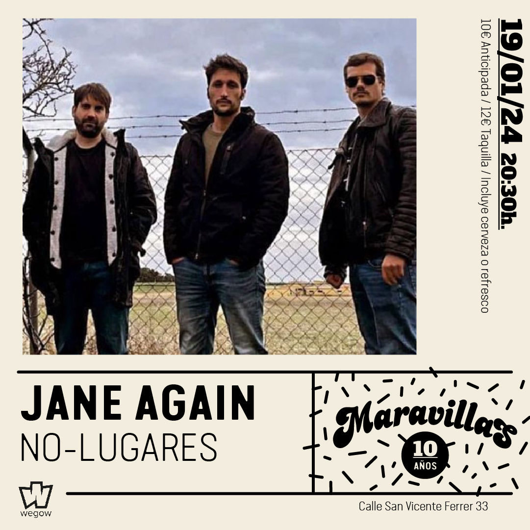Fotografía promocional de Jane Again + No-lugares en Maravillas Club