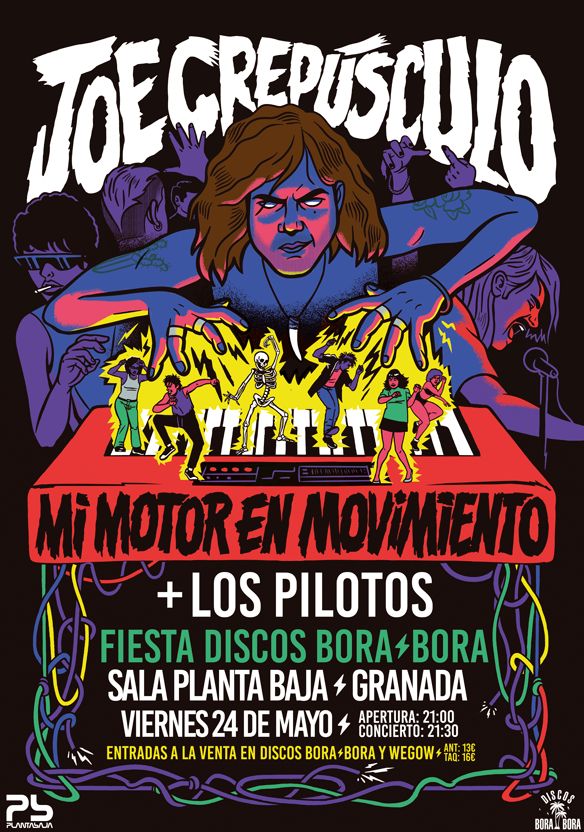 Fotografía promocional de Joe Crepúsculo en concierto en Granada + Los Pilotos