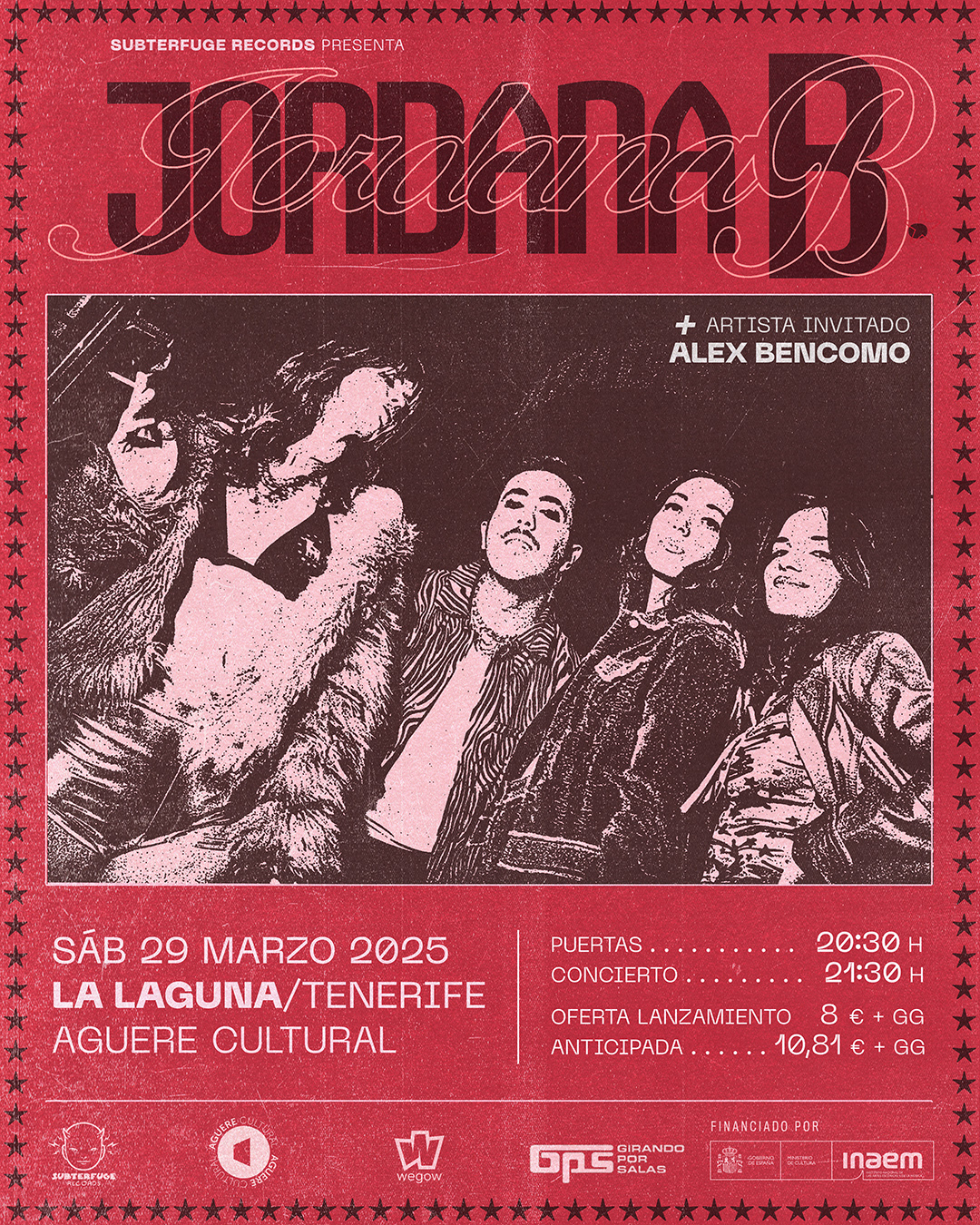 Fotografía promocional de Jordana B en La Laguna, Tenerife (Girando Por Salas)