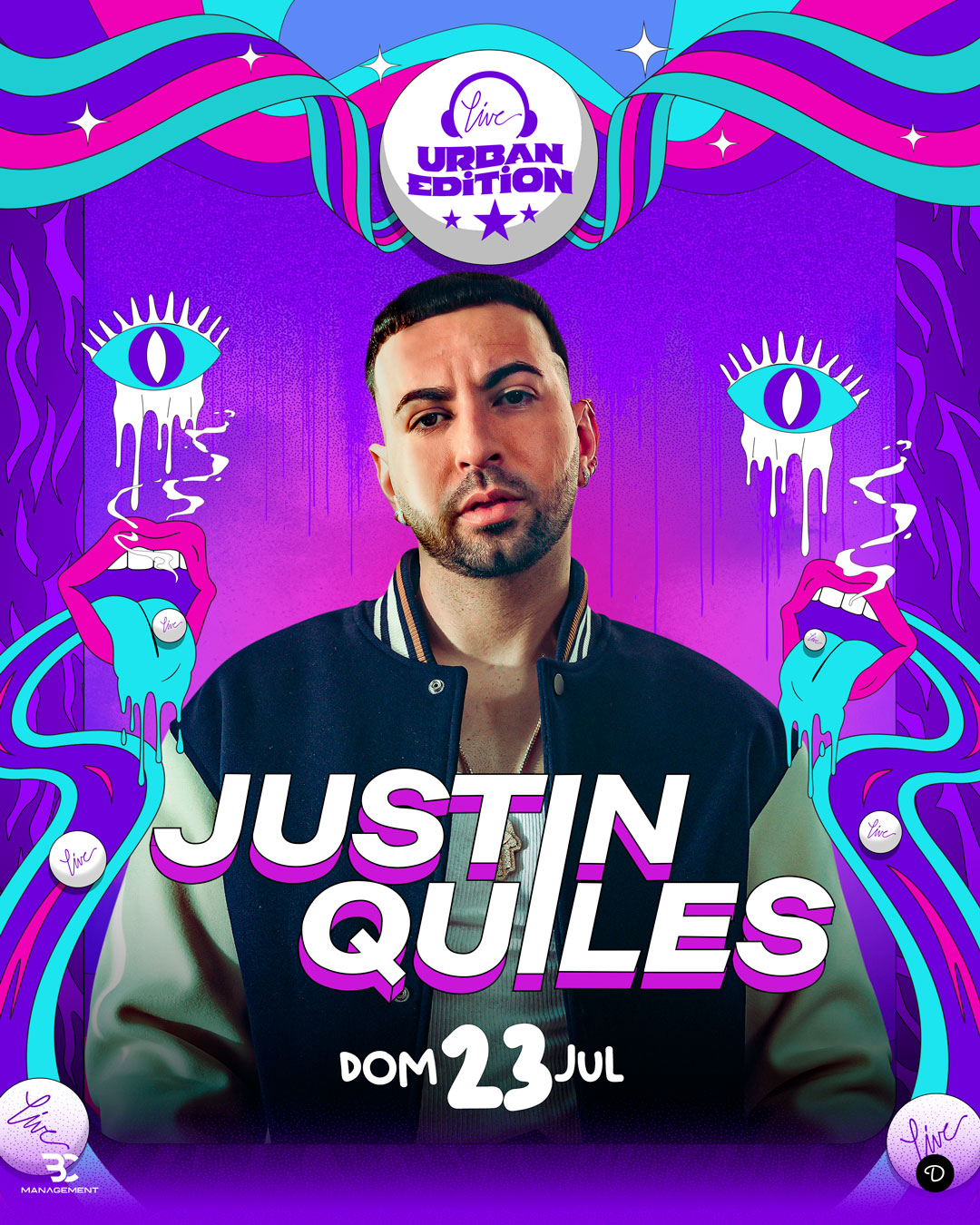 Fotografía promocional de Justin Quiles en concierto en Live Punta Umbría