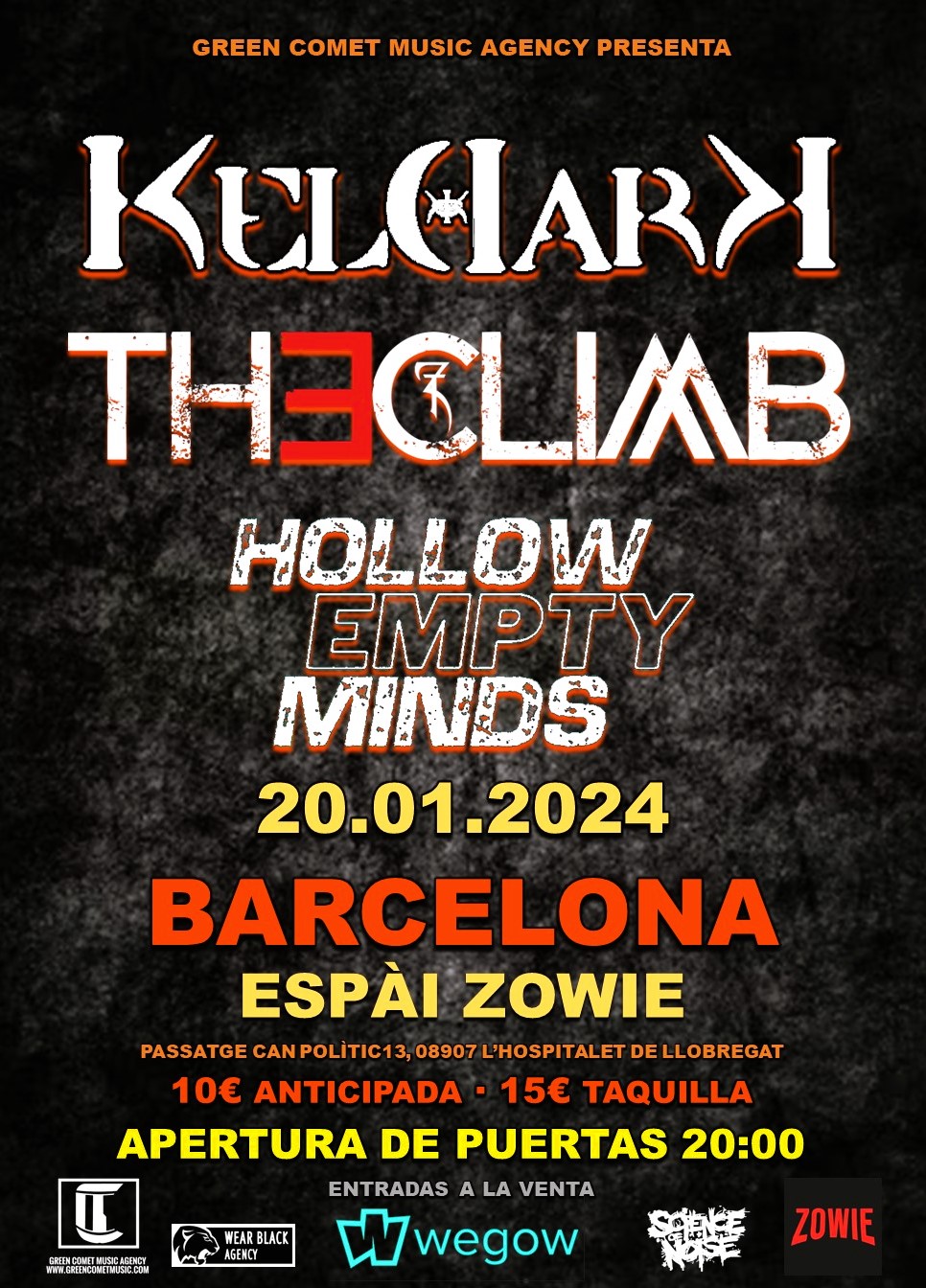 Fotografía promocional de KELDARK + THE CLIMB + HOLLOW EMPTY MINDS -BARCELONA