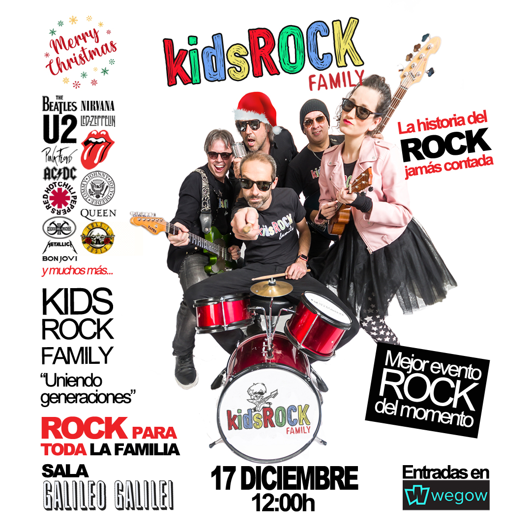 Fotografía promocional de Kids Rock Family especial Navidad