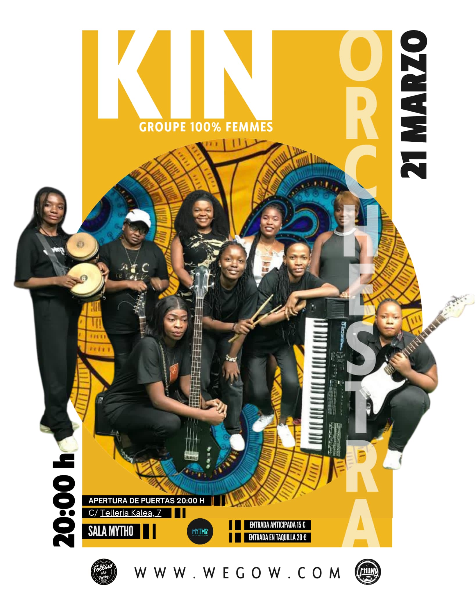 Fotografía promocional de Kin orchestra en Mytho, Bilbao.