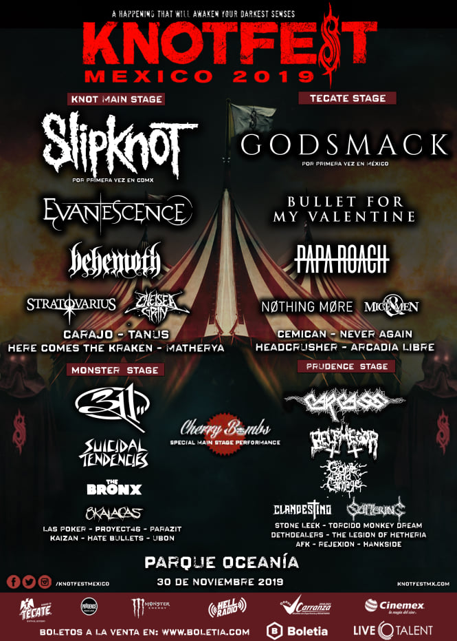 Photographie promotionnelle de Knot Fest México 2019.