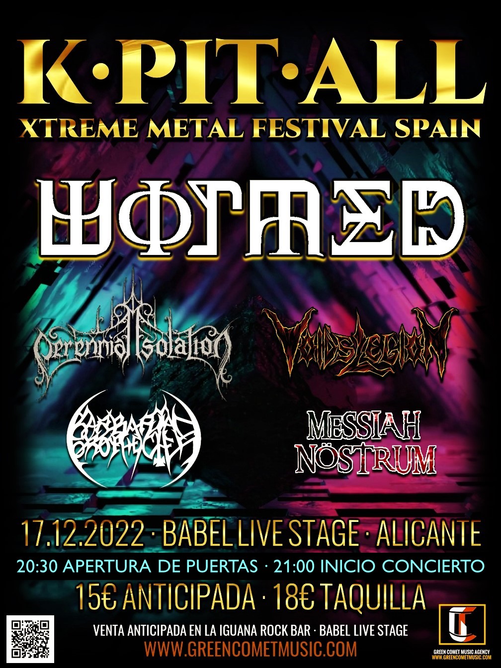 Messiah Nostrum, Perennial Isolation, Void's Legion, Wormed concert tickets  for BABEL LIVE STAGE, Alicante Saturday, 17 December 2022 | Wegow Australia