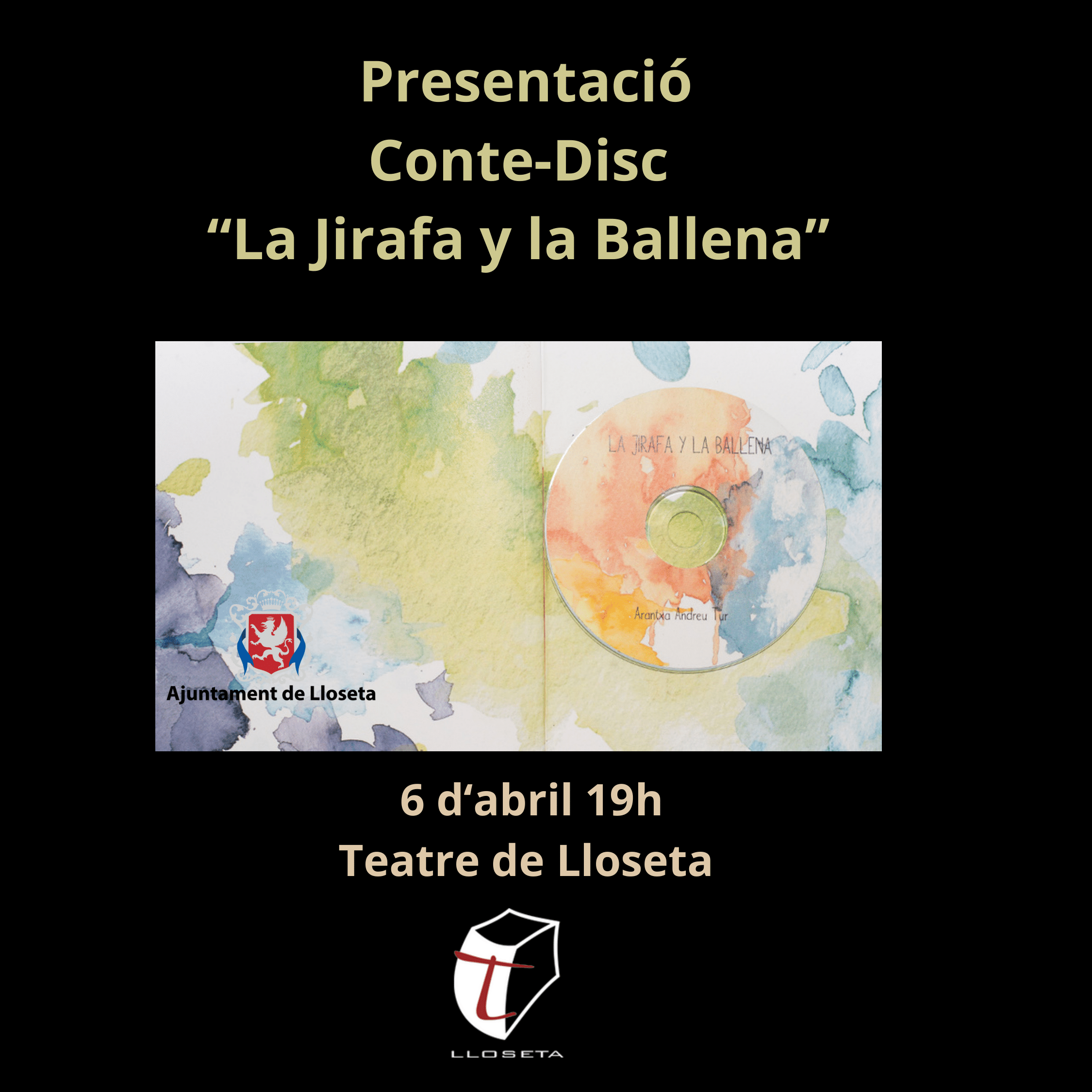 Fotografía promocional de "La Jirafa y la Ballena". Presentació Conte-Disc