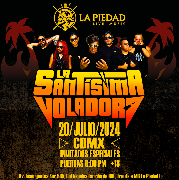 Fotografía promocional de La Santisima Voladora & Friends