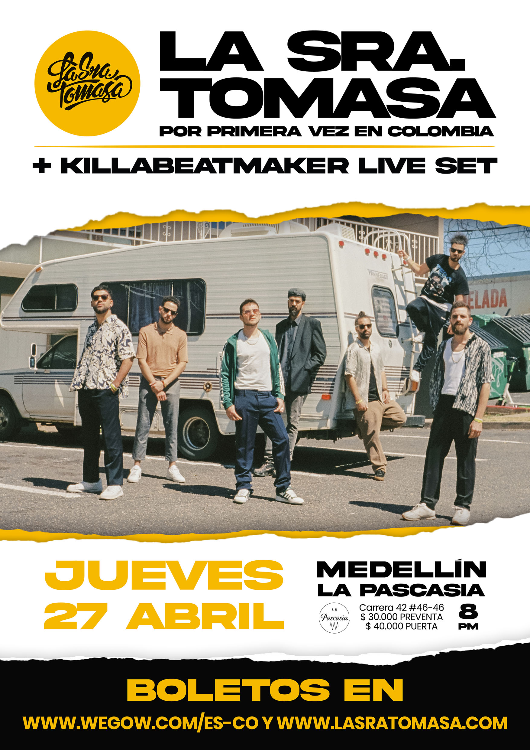 Fotografía promocional de LA SRA. TOMASA + KILLABEATMAKER LIVE SET + MOWA