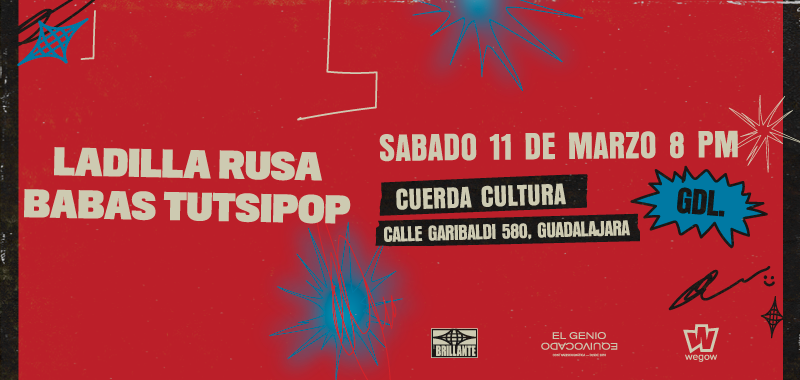 Fotografía promocional de Ladilla Rusa junto a Babas Tutsipop en Guadalajara