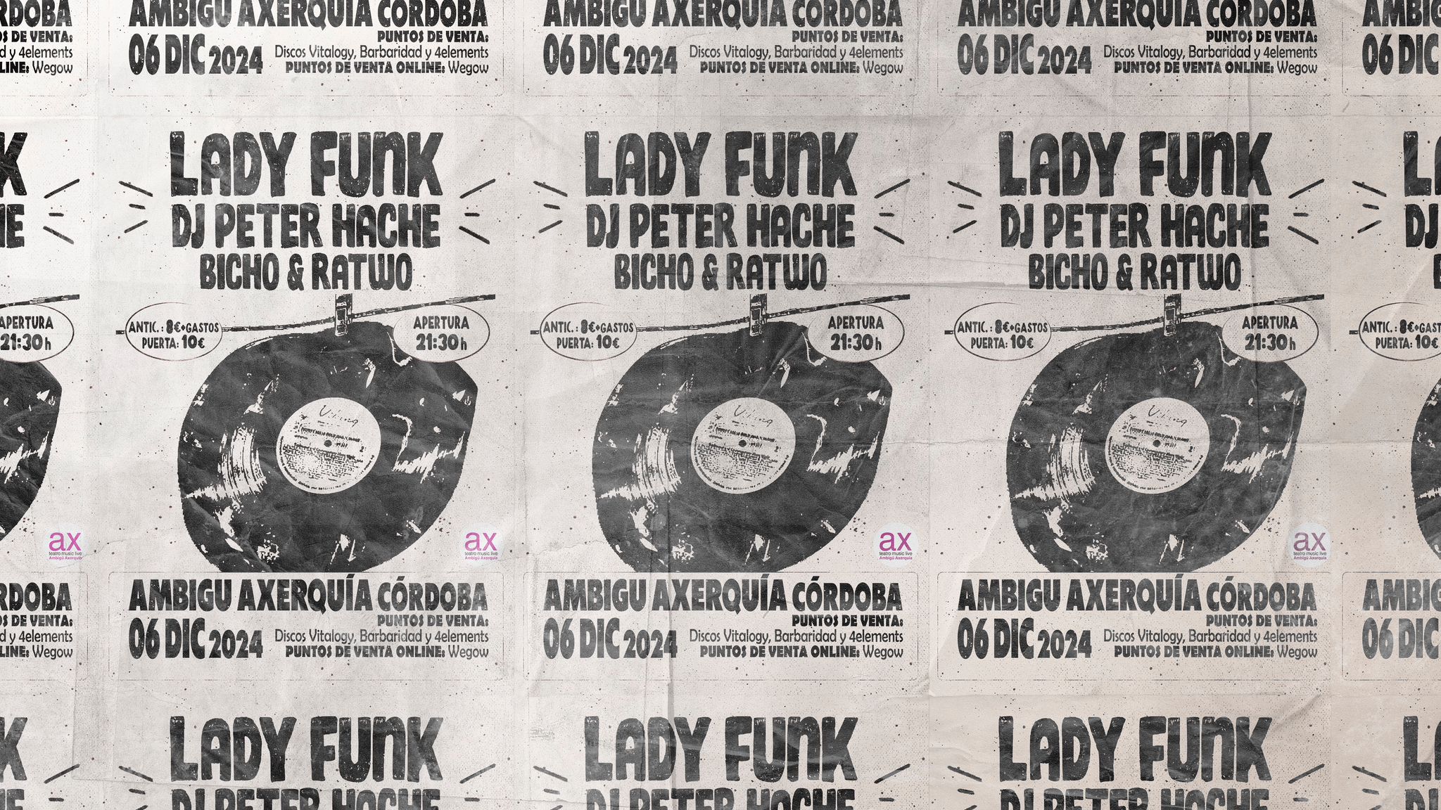Fotografía promocional de LADY FUNK + DJ PETER HACHE + Bicho & Ratwo