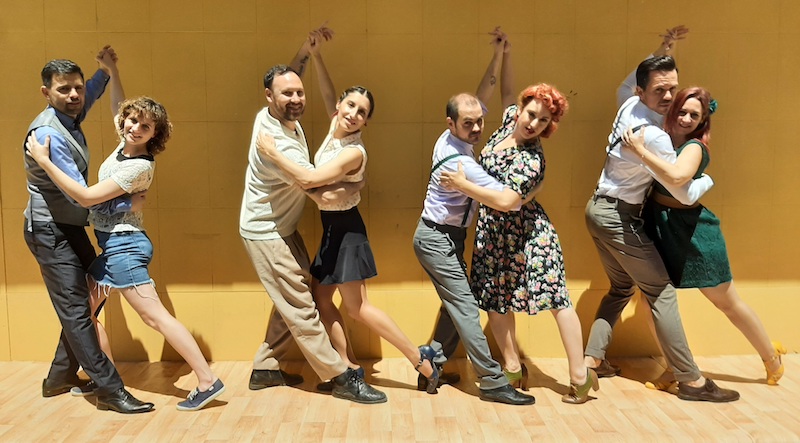 Fotografía promocional de Las Noches del Inglés. Especial feria. Swing Out Studio y Los Djangolines