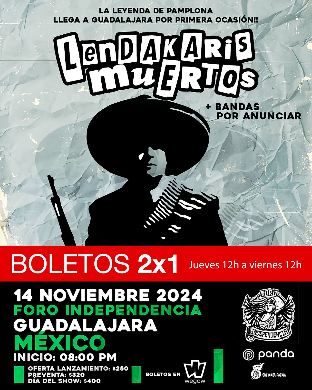 Fotografía promocional de Lendakaris Muertos en Guadalajara (México)