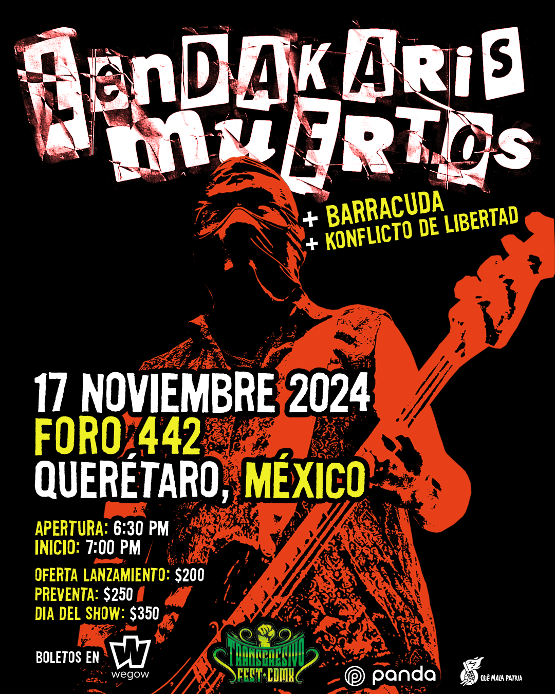 Fotografía promocional de LENDAKARIS MUERTOS en Querétaro (México)