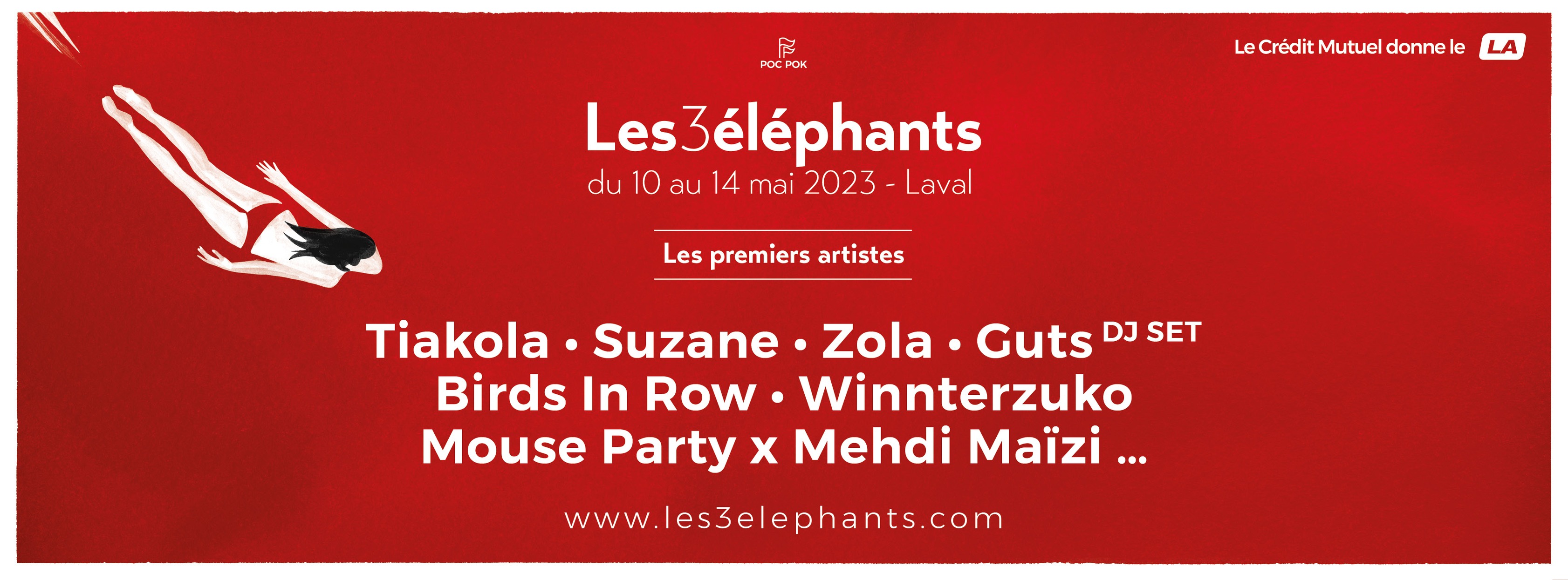 Promotional photograph of Les 3 Elephants Festival 2023.