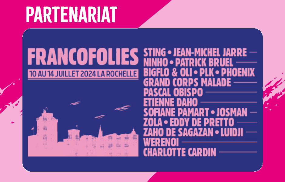 Photographie promotionnelle de Les Francofolies de la Rochelle 2024.