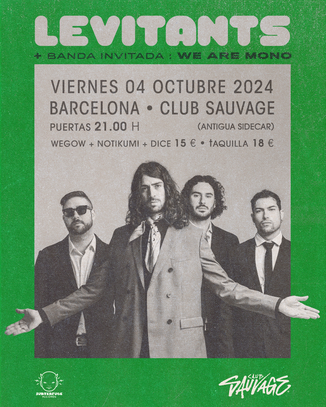 Fotografía promocional de LEVITANTS (+ We Are Mono) EN BARCELONA (Sidecar)